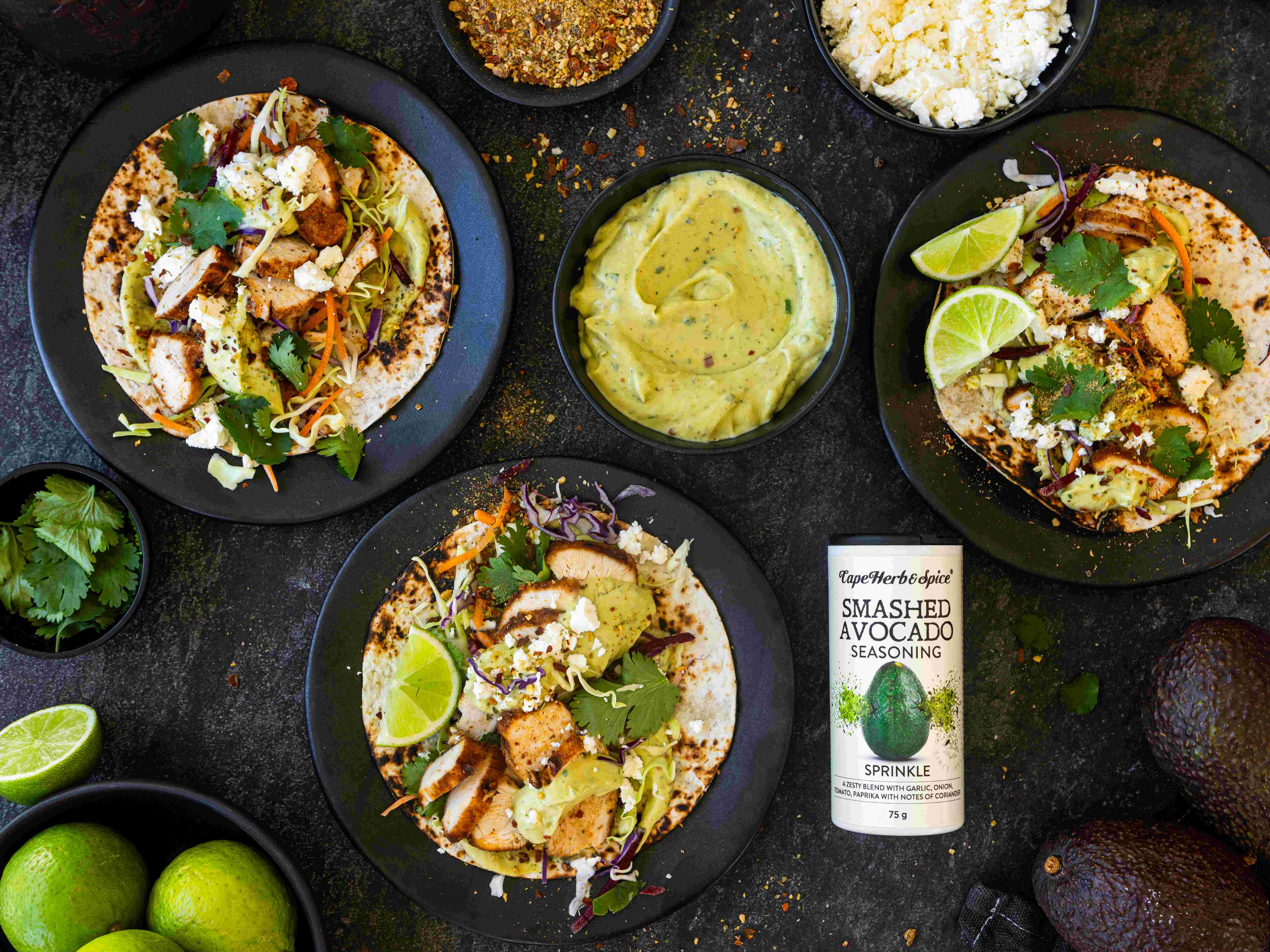 Grilled Chicken Tacos with Avo Crema